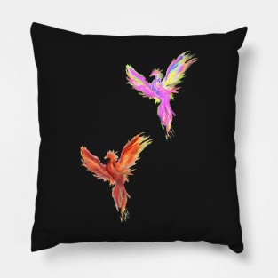 pink/red phoenix Pillow