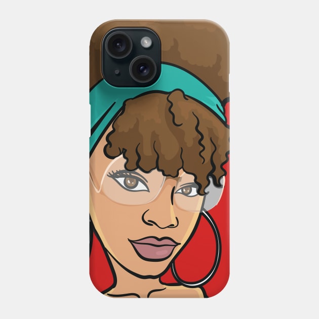 Cute and Fabulous Black Woman Chilling Phone Case by NaturallyBlack