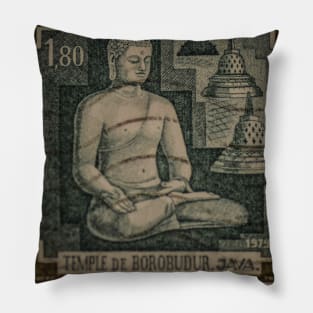 1979 French Stamp Borobudur Remple Preservation, Java Pillow