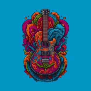 Retro Psychedelic Guitar T-Shirt