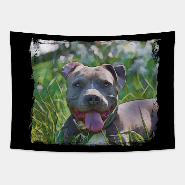 Pit Bull Terrier Tapestry by PhotoArts