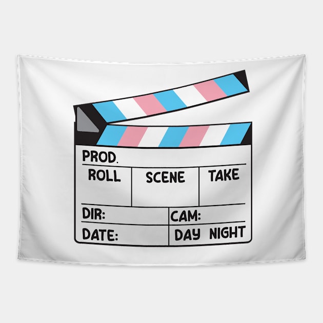 Film Slate - Trans Pride Tapestry by LaLunaWinters