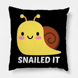 Snailed It - Snail Pun Pillow