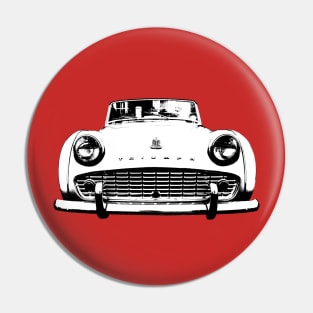 Triumph TR3 British classic car monoblock black and white Pin