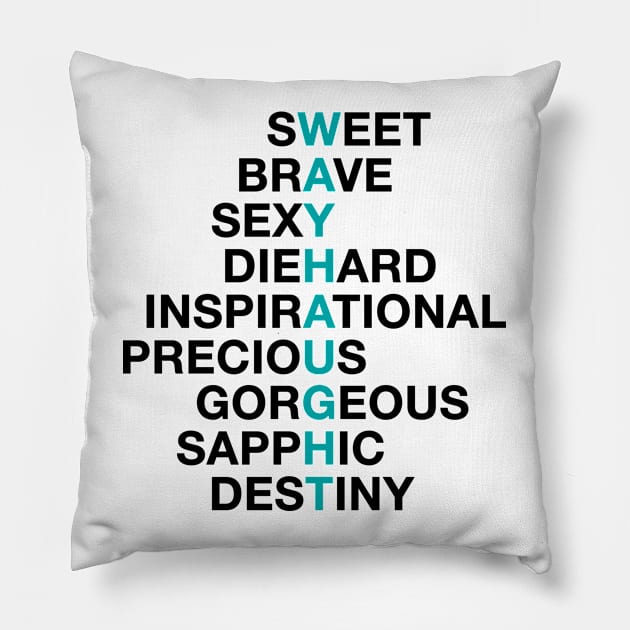 WayHaught Word Tree - Black Letters Pillow by viking_elf