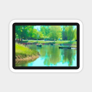 Canoeist Illustration Magnet