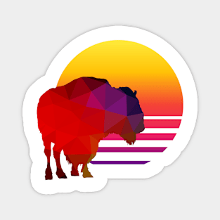 Buffalo Sunset Poly Design Magnet