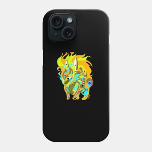 rabbit kaiju in rainbow electric colors in mexican patterns Phone Case