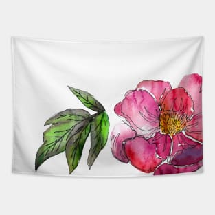 Watercolor peonies pink spring girly Tapestry