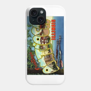 Greetings from Antioch, Illinois - Vintage Large Letter Postcard Phone Case