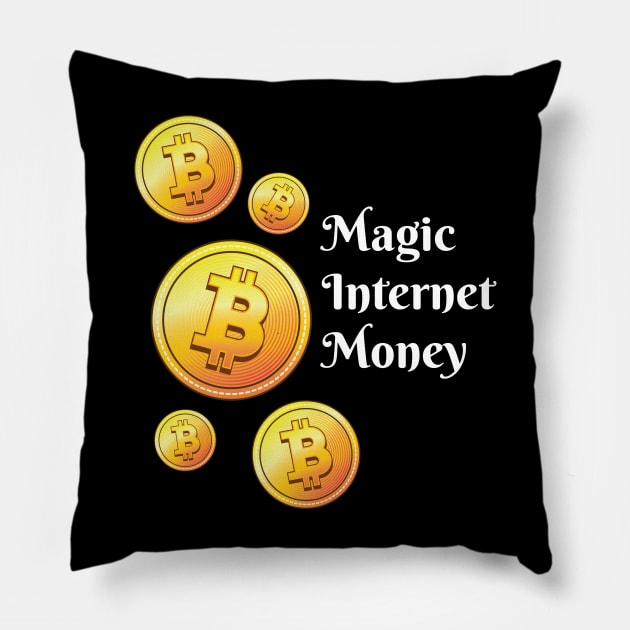 Magic Internet Mone Crypto Hodl BTC Blockchain Bitcoin Pillow by Riffize