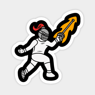 Cute cartoon knight fencing Magnet