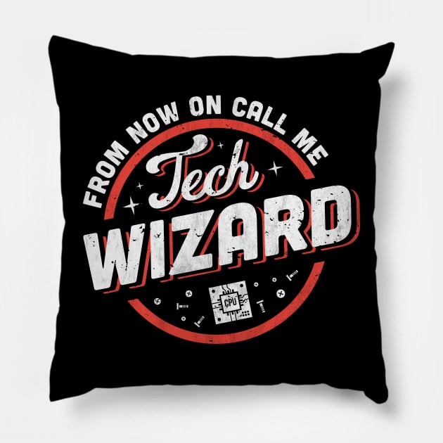 Tech Wizard - Computer Repair & IT Support Pillow by Ambience Art