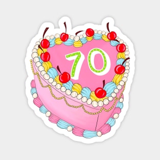 70th Birthday cake Magnet