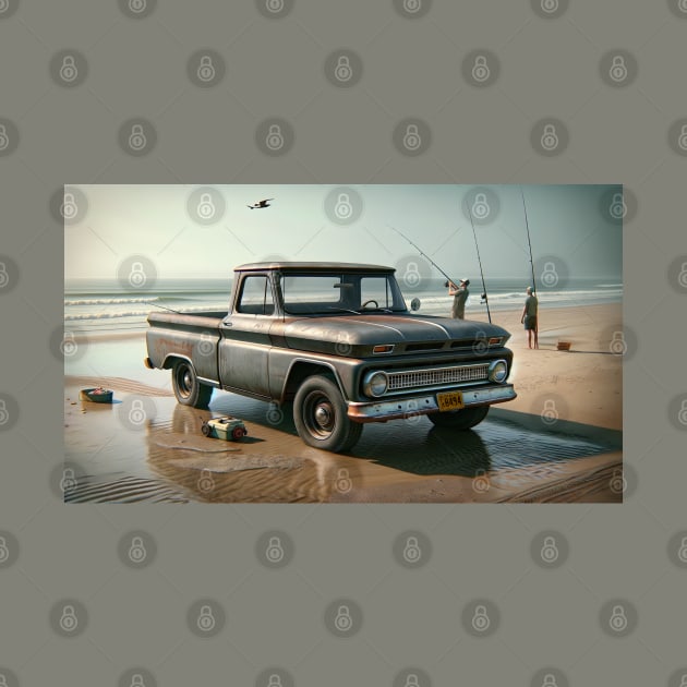 1963 Chevrolet C10 on the Texas beach for some shoreline fishing by NebulaWave