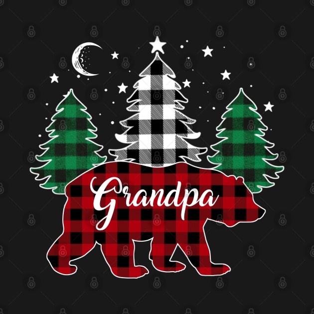 Grandpa Bear Buffalo Red Plaid Matching Family Christmas by Marang