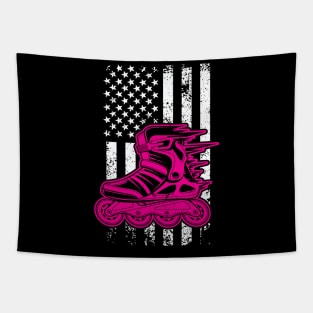 American Roller Girl - Roller Skating - Skater Tapestry