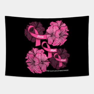 Faith Hope Love Breast Cancer Awareness Tapestry