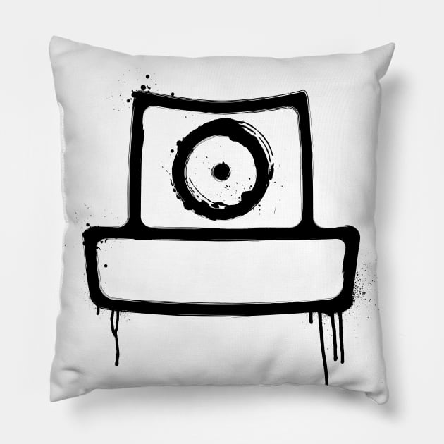 spray can black Pillow by manuvila