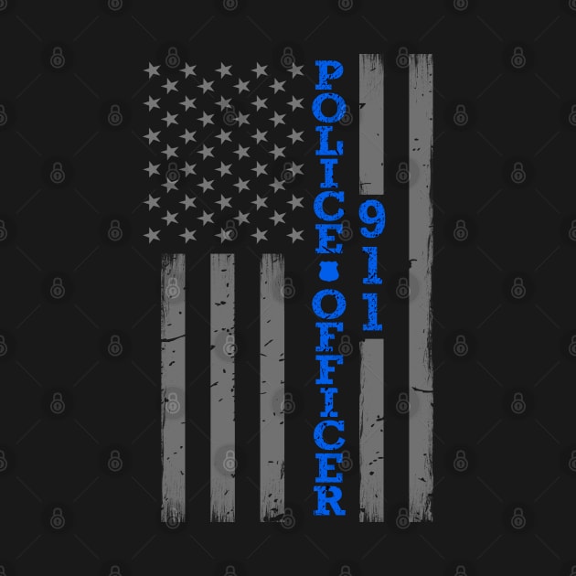 Police Officer Thin Blue Line Flag by bluelinemotivation