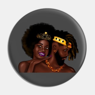 African Man and Woman in Love, Afro King and Queen Pin