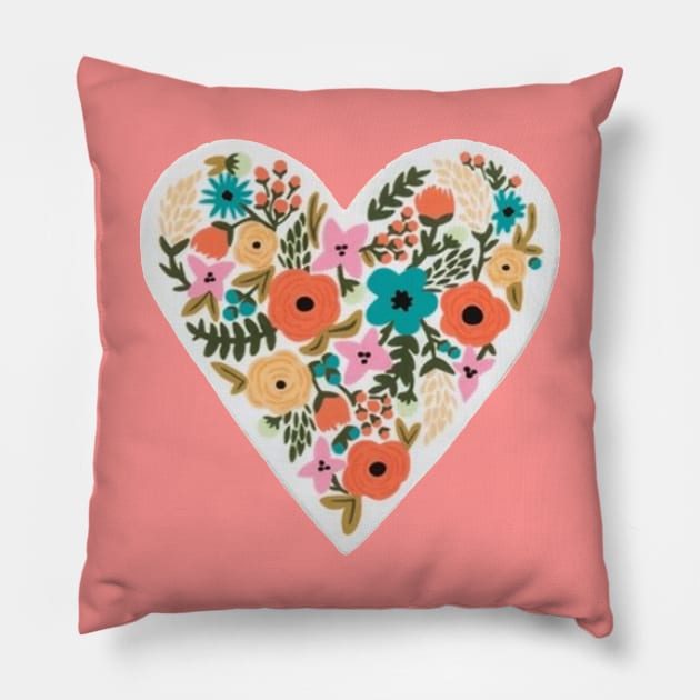 Floral Heart Pillow by Le petit fennec