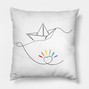 Paper boat pride design Pillow