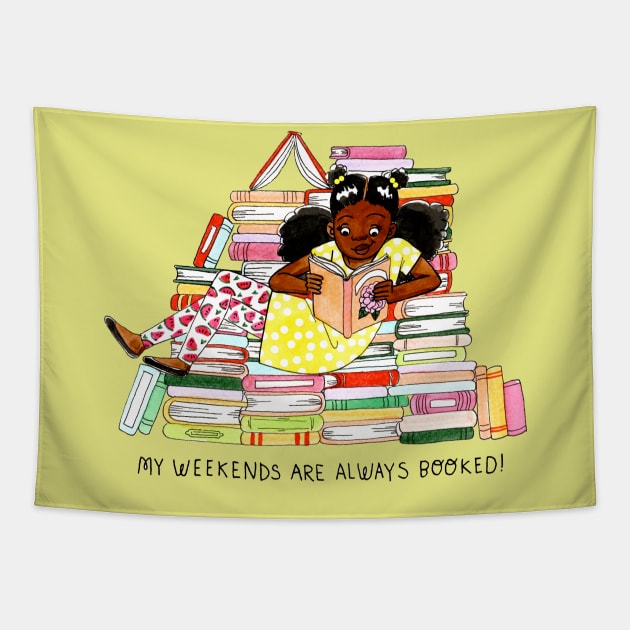 Books Tapestry by Coily And Cute