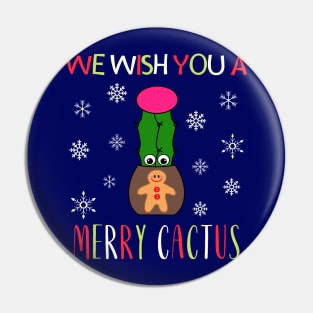 We Wish You A Merry Cactus - Hybrid Cactus In Gingerbread Man Pot Pin