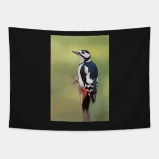 Woodpecker On A Branch Tapestry