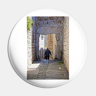 Man Walking Through Archway, Hvar Pin