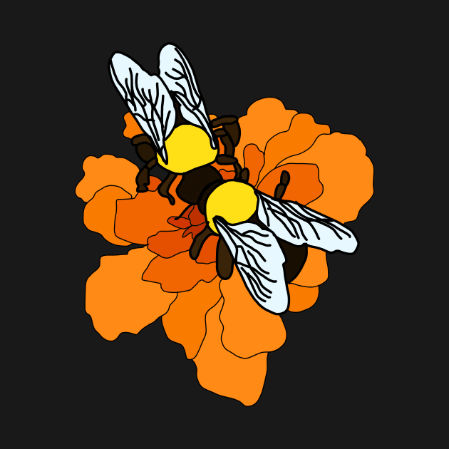 Bees on a flower by Kensbadart