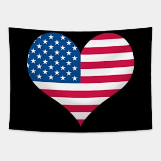 Heart Shape USA American Flag Patriot Tapestry