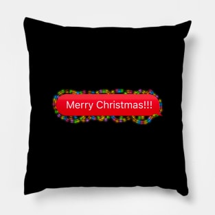 Merry Christmas Chat Bubble with Christmas Lights (Celebration Message) Pillow