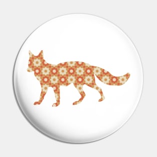 Fox Silhouette with Pattern Pin