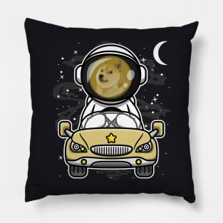 Astronaut Car Dogecoin DOGE Coin To The Moon Crypto Token Cryptocurrency Wallet Birthday Gift For Men Women Kids Pillow