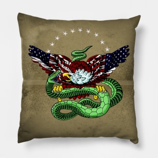 Awesome eagle with snake Pillow