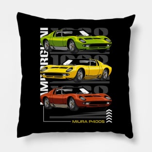 Retro Miura Exotic Car Pillow