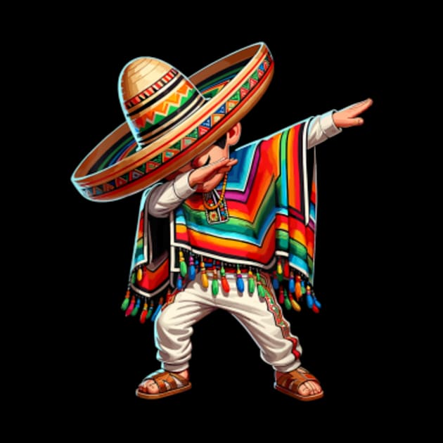 dabbing mexican poncho cinco de mayo by artcomdesigns