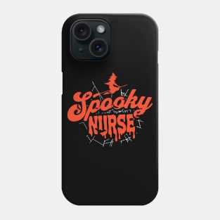 Cute Halloween Spooky Nurse Orange and Black Halloween Witch School Nurse Phone Case