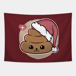 Kawaii Christmas Poop Tapestry