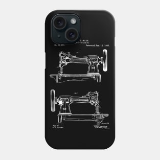 Vintage Singer Sewing Machine 1867 Patent Print Phone Case