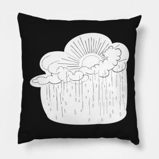 Midnight rain black and white version Pillow