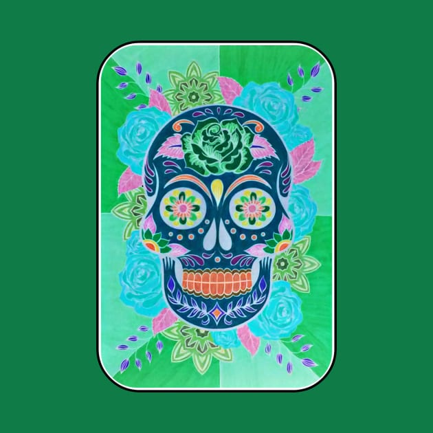 🌸💀Neon Flower Skull💀🌸 by ARTWORKandBEYOND