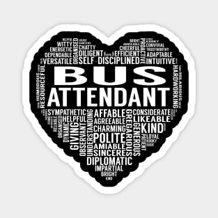 Bus Attendant Heart Magnet