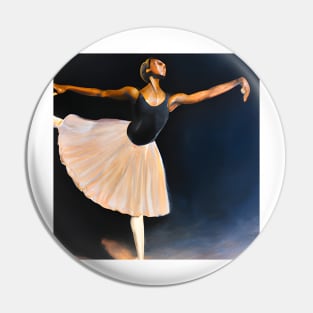 Black Ballerina Dancing stage Painting Pin