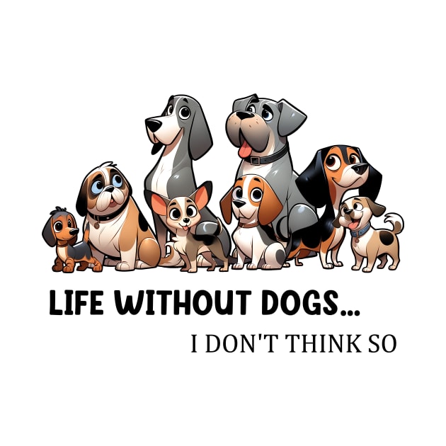 Life Without Dogs I Dont Think So Funny Dog Lover by Zaaa Amut Amut Indonesia Zaaaa