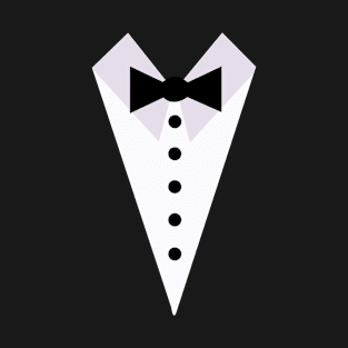 Man's jacket. Tuxedo. Weddind suit with bow tie. T-Shirt