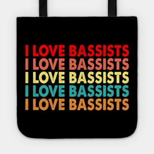 Vintage I Heart Love Bassists Musicians Band Retro Tote