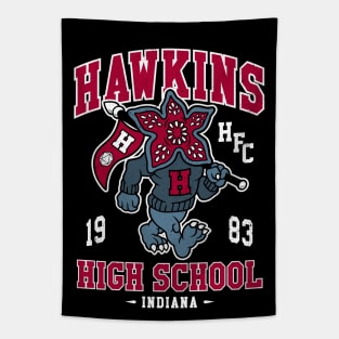 Hawkins High School - Vintage Distressed Creepy Cute College Mascot Tapestry